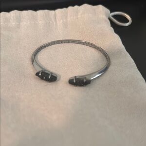 Kendra Scott Silver Open Cuff Bracelet with Black Accents
